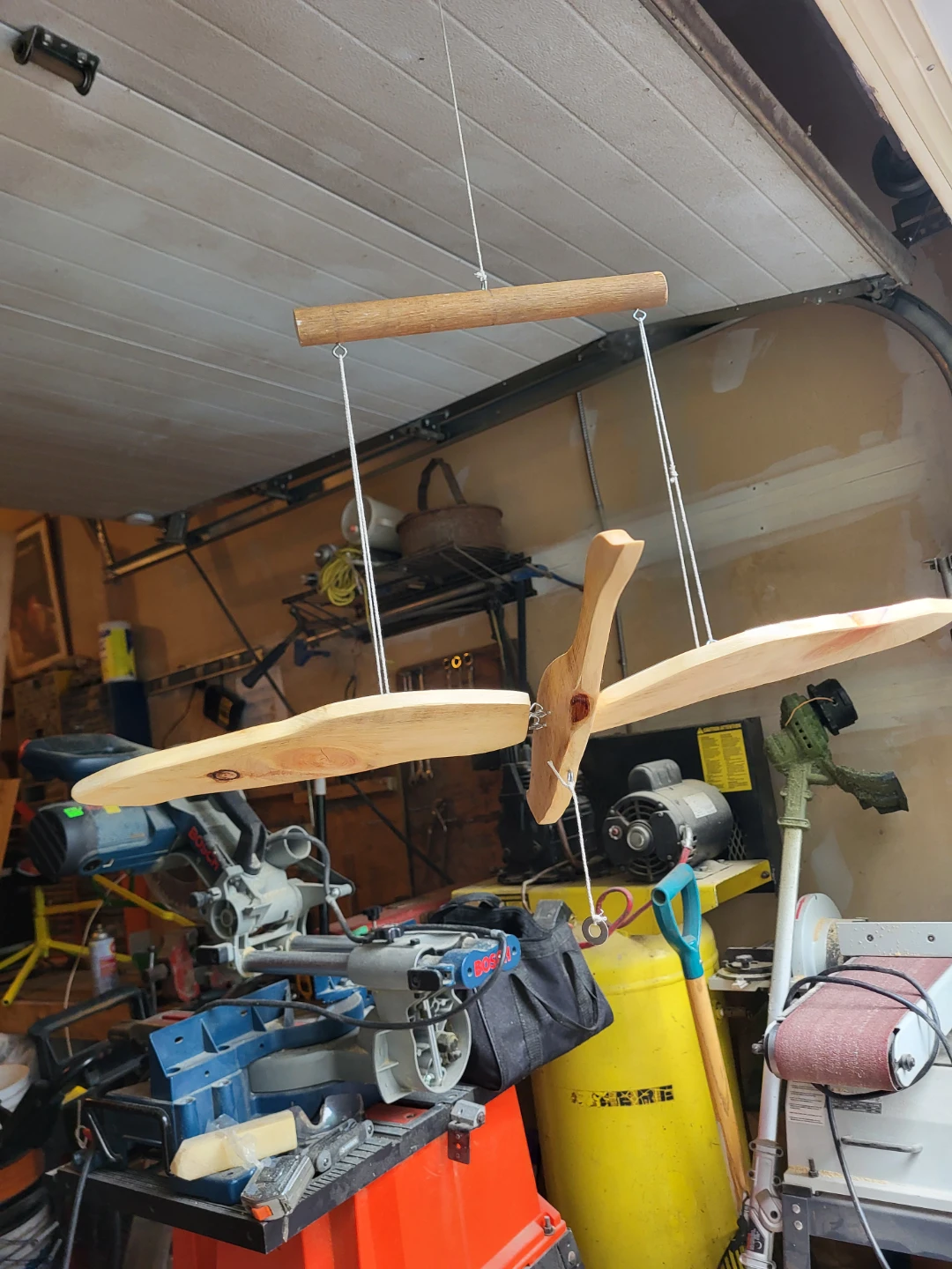 Handmade Flapping Wooden Duck Goose Mobile Toy - photo 3