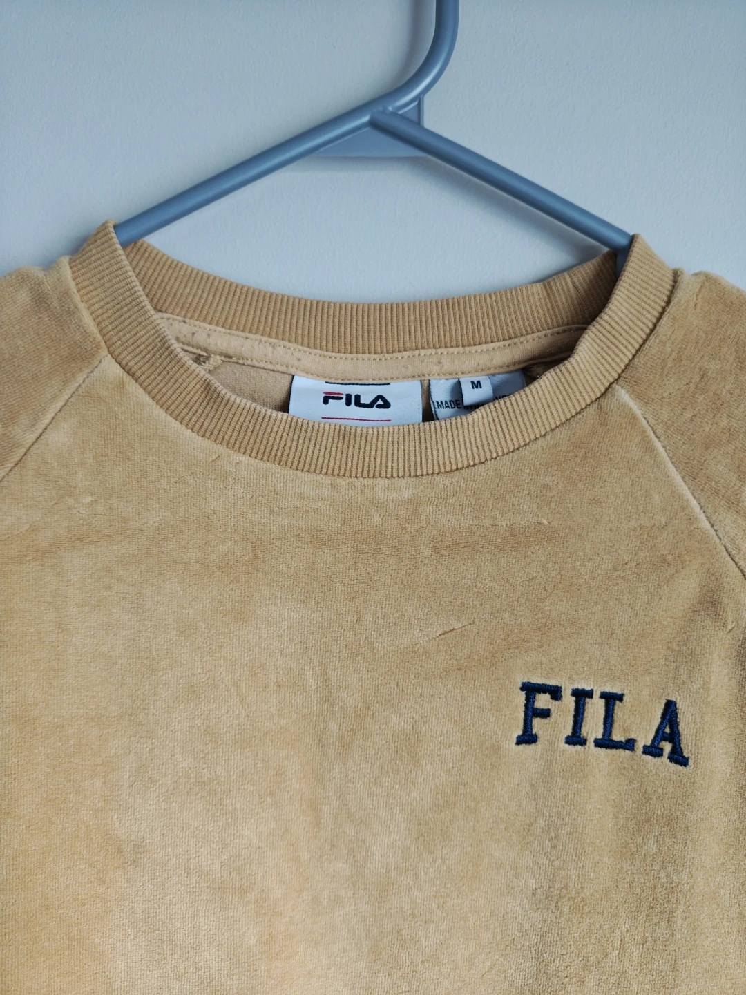 Fila Velour Crewneck Sweatshirt - Mustard Yellow - Size M - photo 4