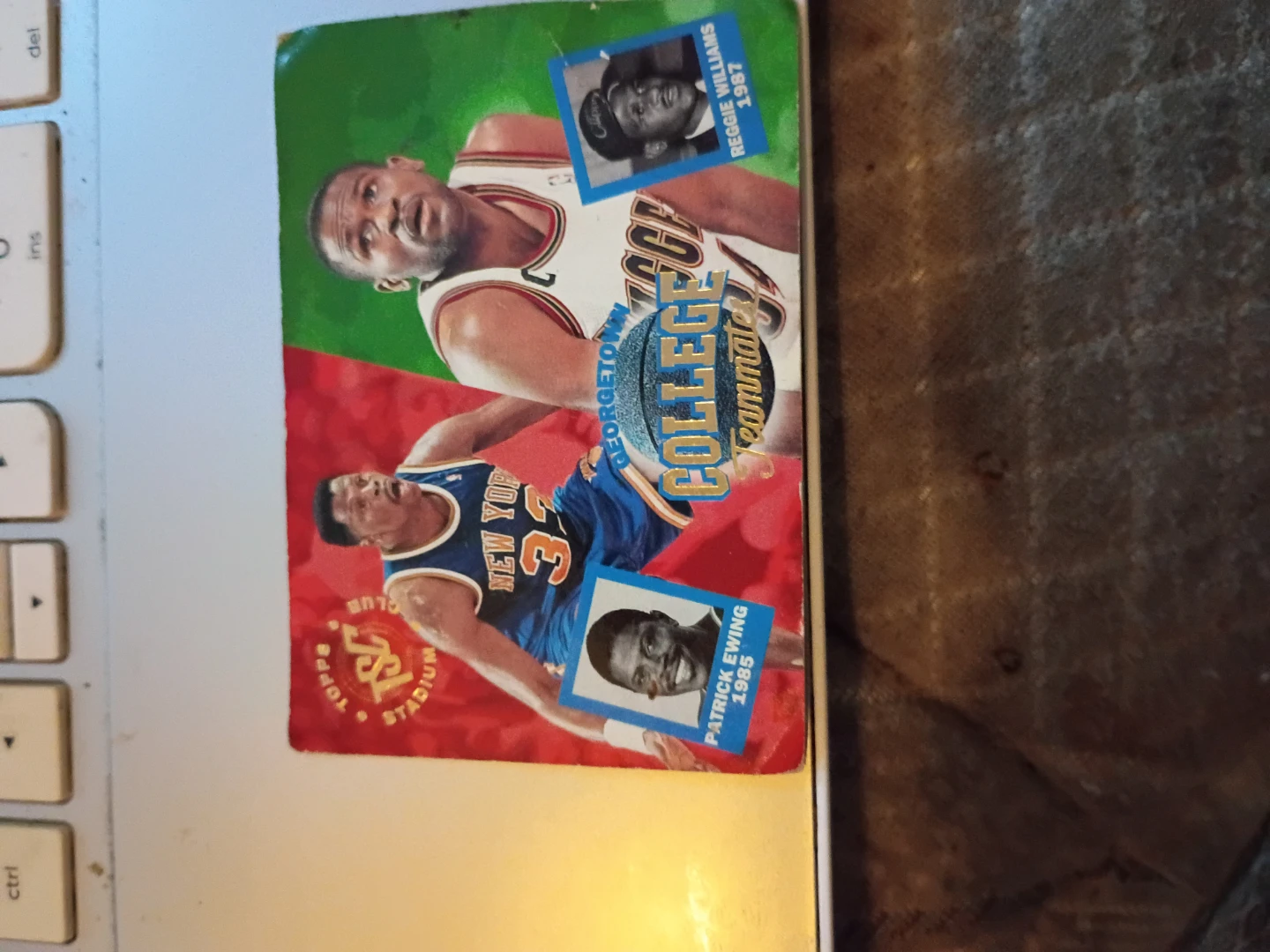 1987 Georgetown hoyas Patrick Ewing and Reggie Williams card - photo 2