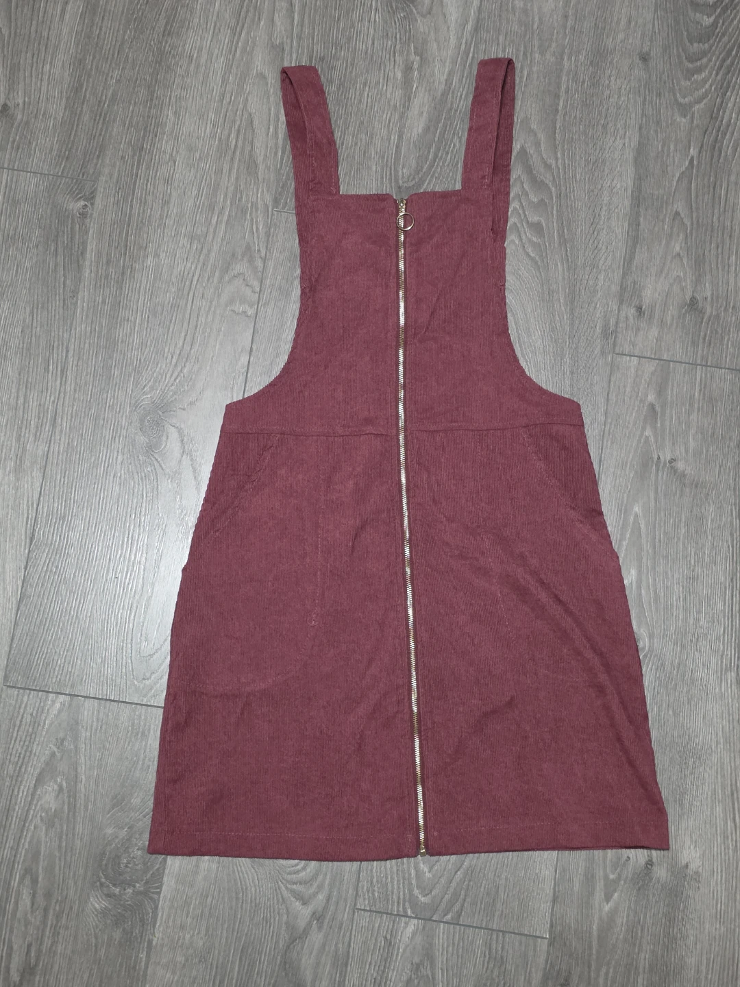 Burgundy Corduroy Pinafore Dress