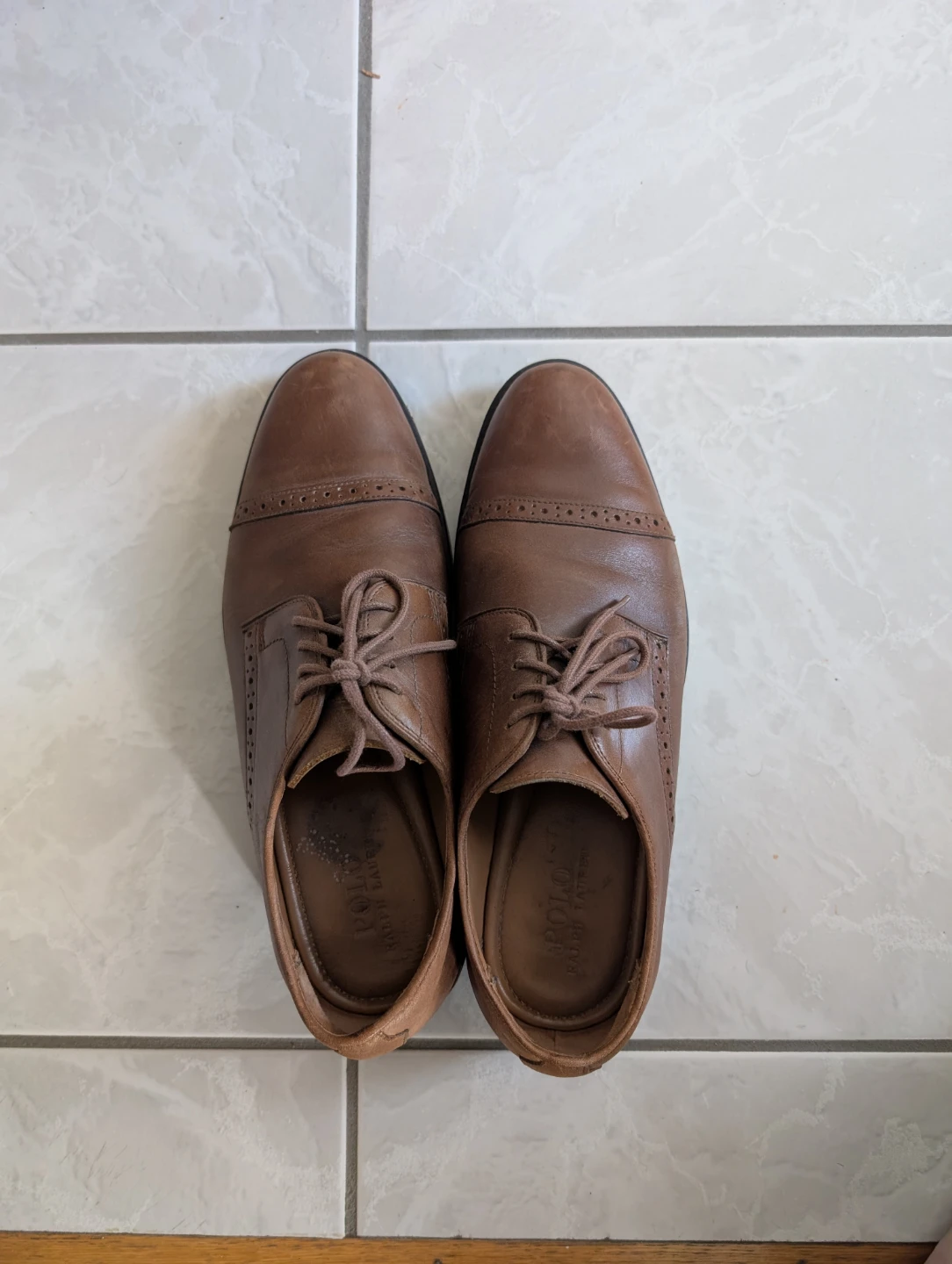 Polo Ralph Lauren Brown Leather Oxford Dress Shoes
