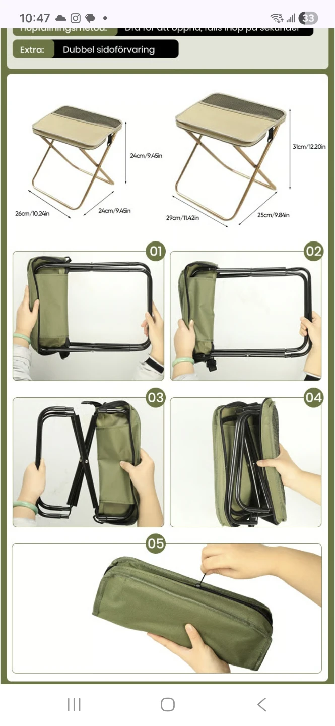 Portable Folding Camp Stool