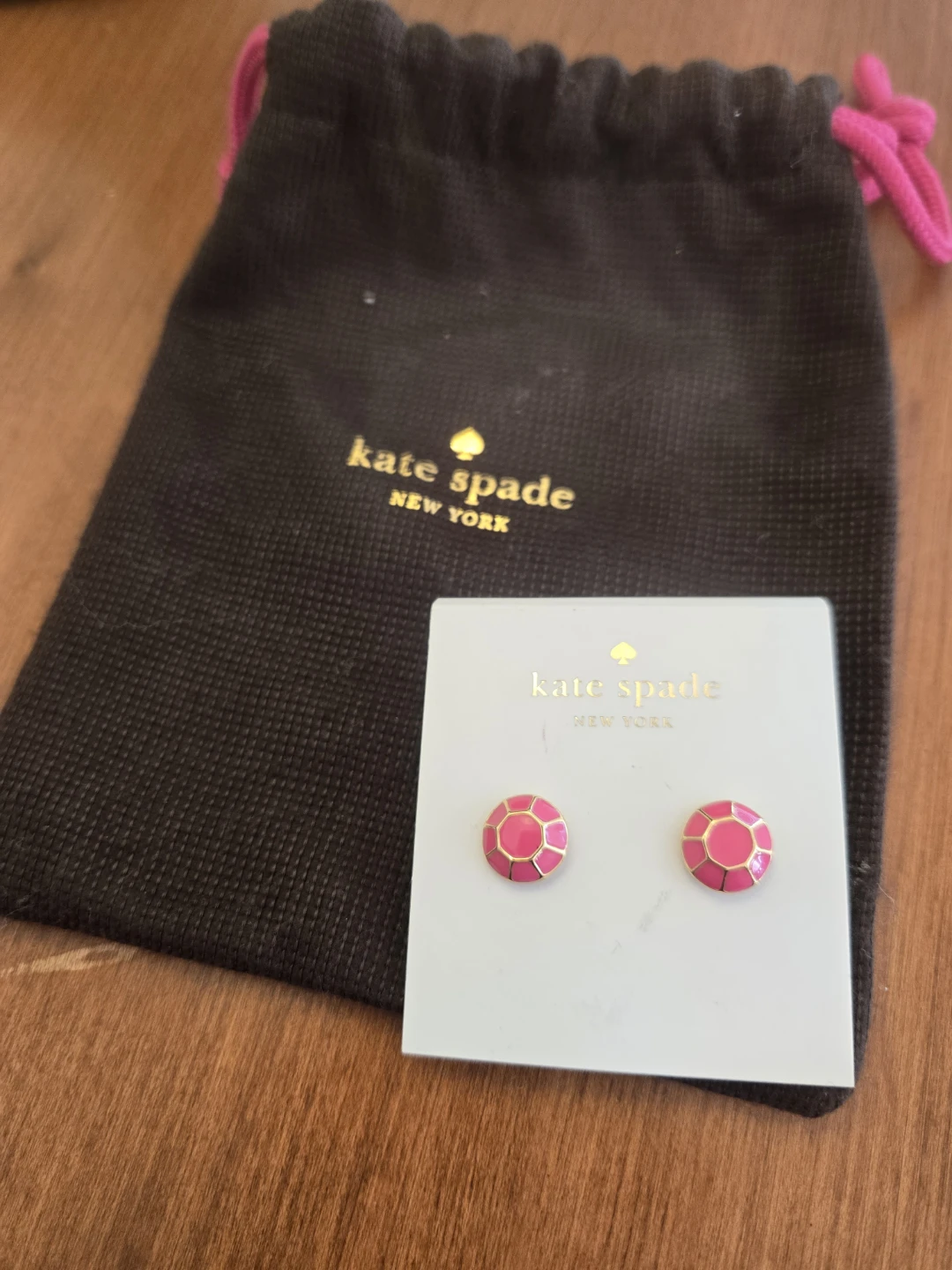Kate Spade Pink & Gold Stud Earrings