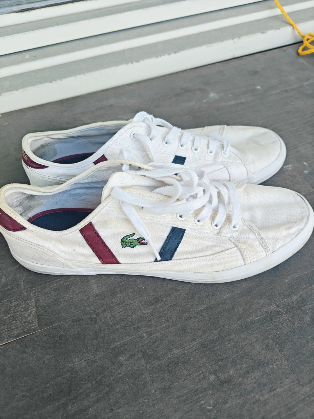 White Lacoste Canvas Sneakers - Size 11 - photo 2