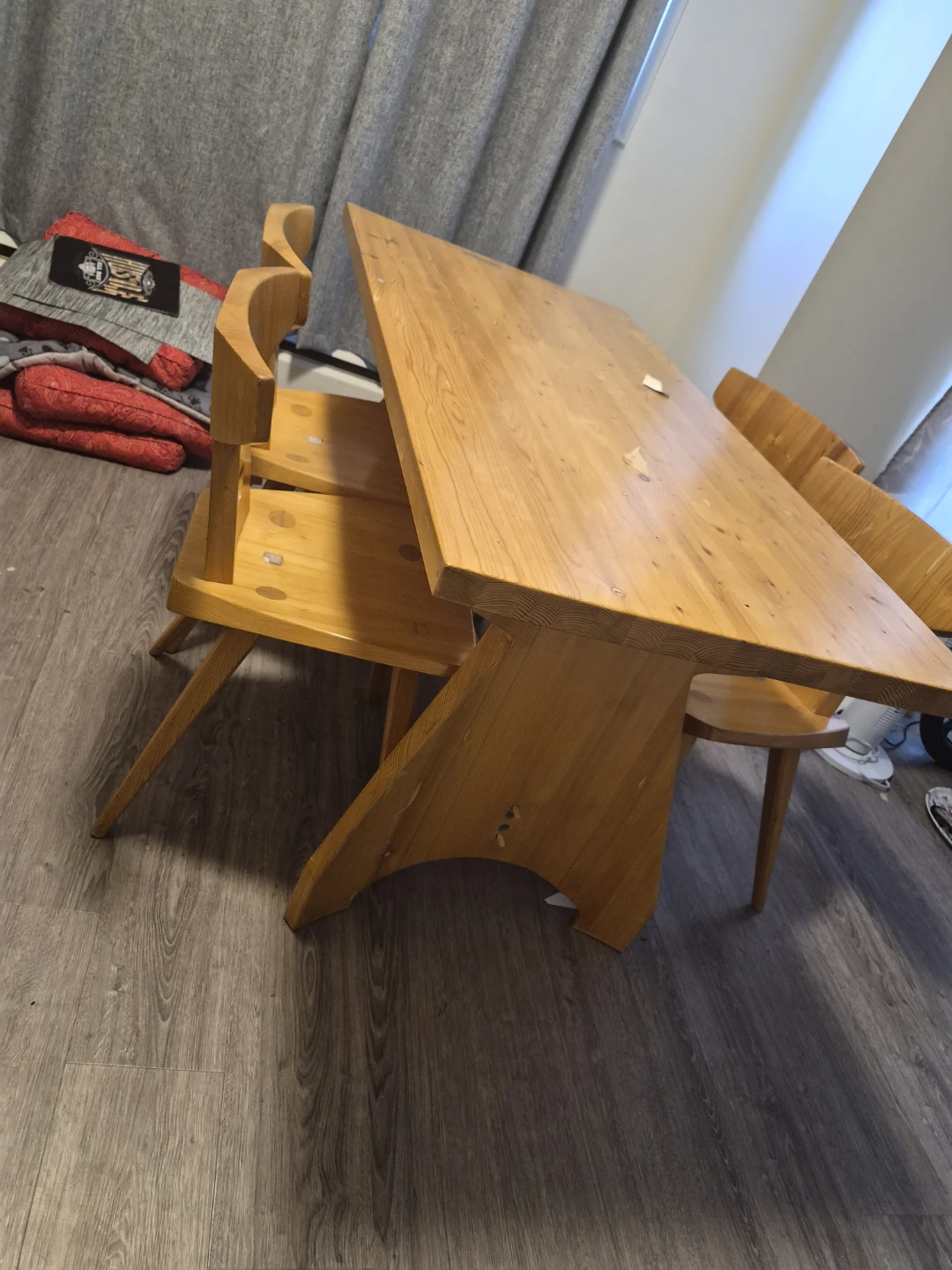 Teak Wooden Dining Table and Chairs Set