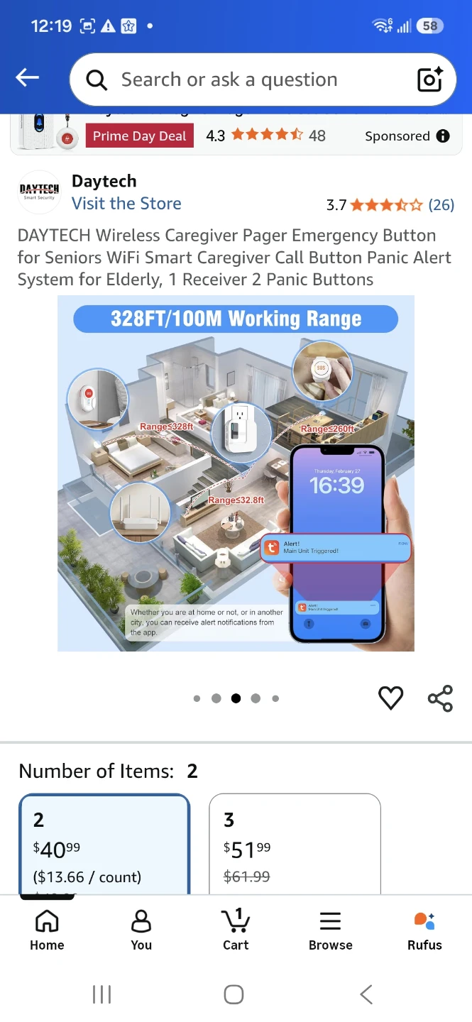 DAYTECH Wireless Caregiver Pager Emergency Button System - photo 2