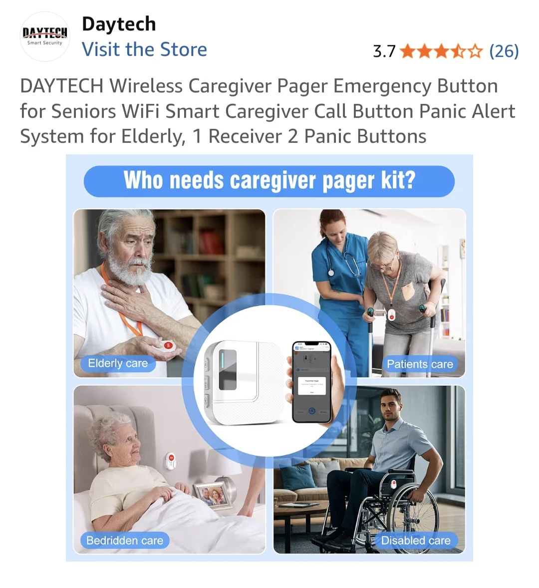 DAYTECH Wireless Caregiver Pager Emergency Button System - photo 5