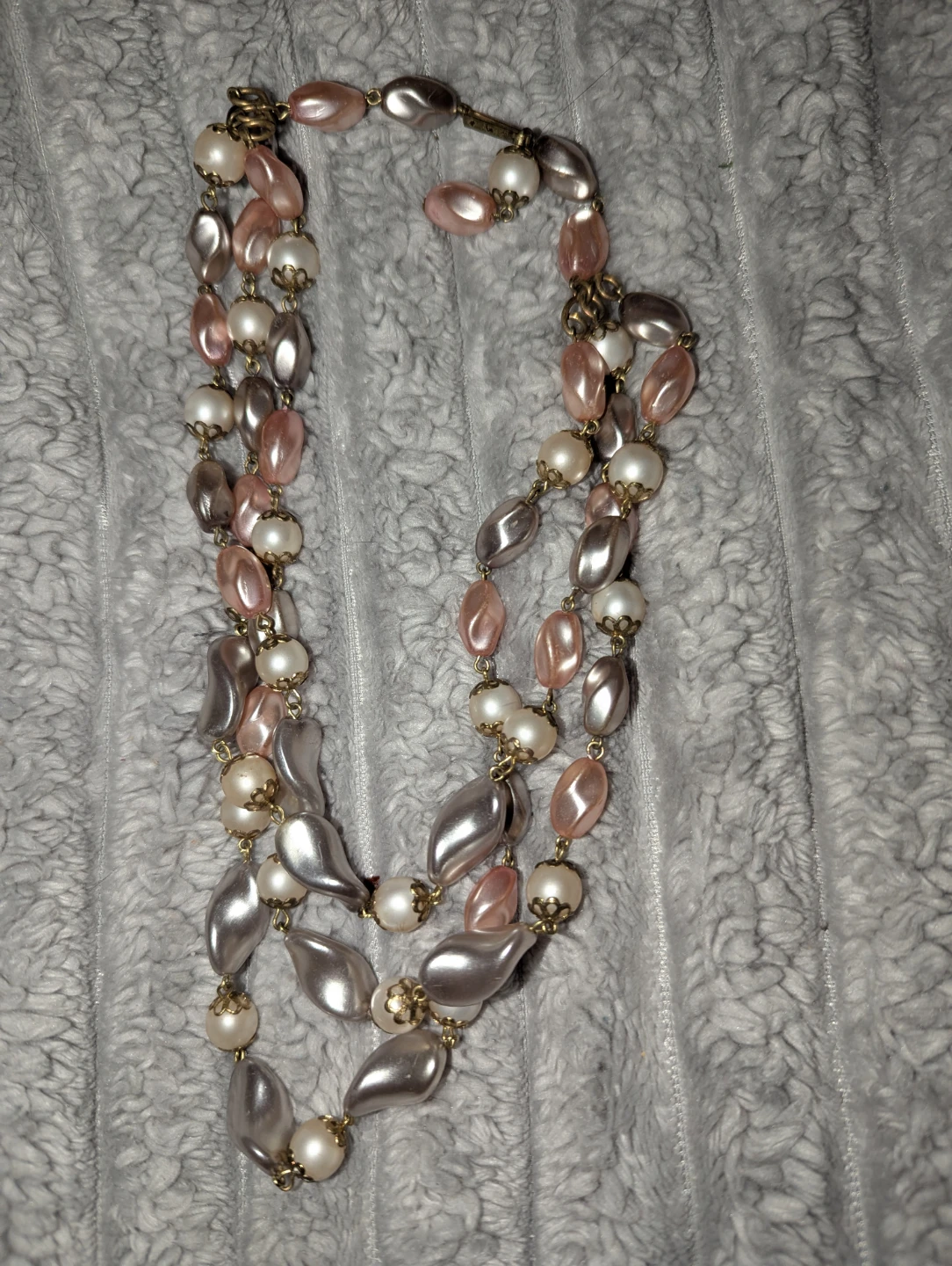 Multi-Strand Pearl and Bead Necklace