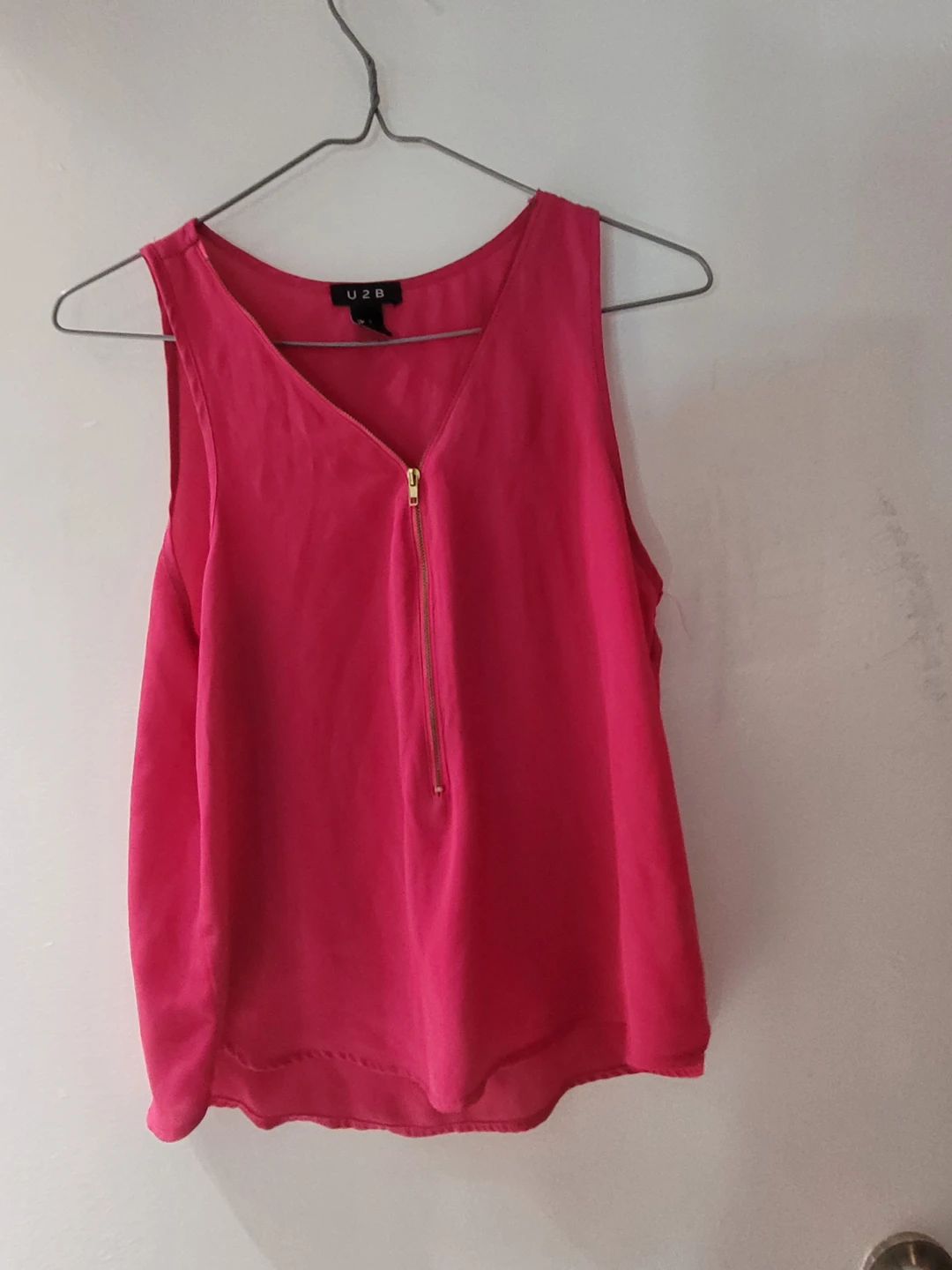 U2B Pink Sleeveless Zip-Front Top - photo 4