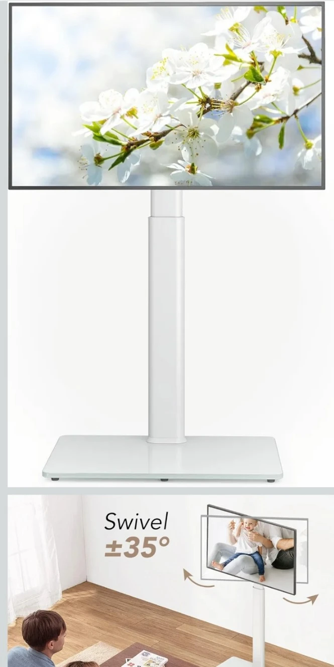 White TV Stand Mount for 27"-65" TVs