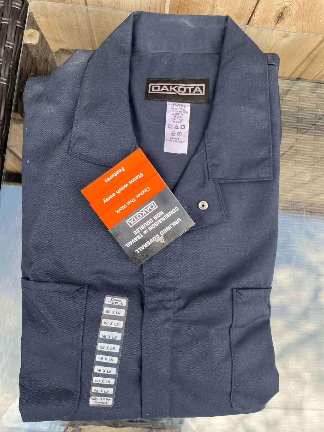 Dakota Men's Navy Blue Work Coveralls Size 58 X LN