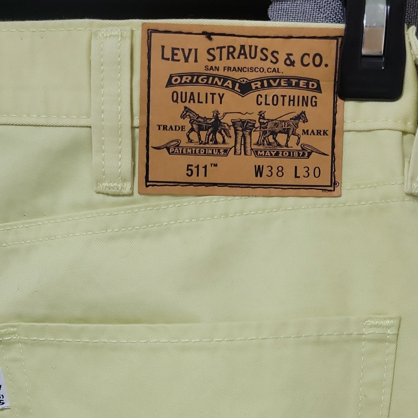 Levi's 511 Light Yellow Pants W38 L30 - photo 5