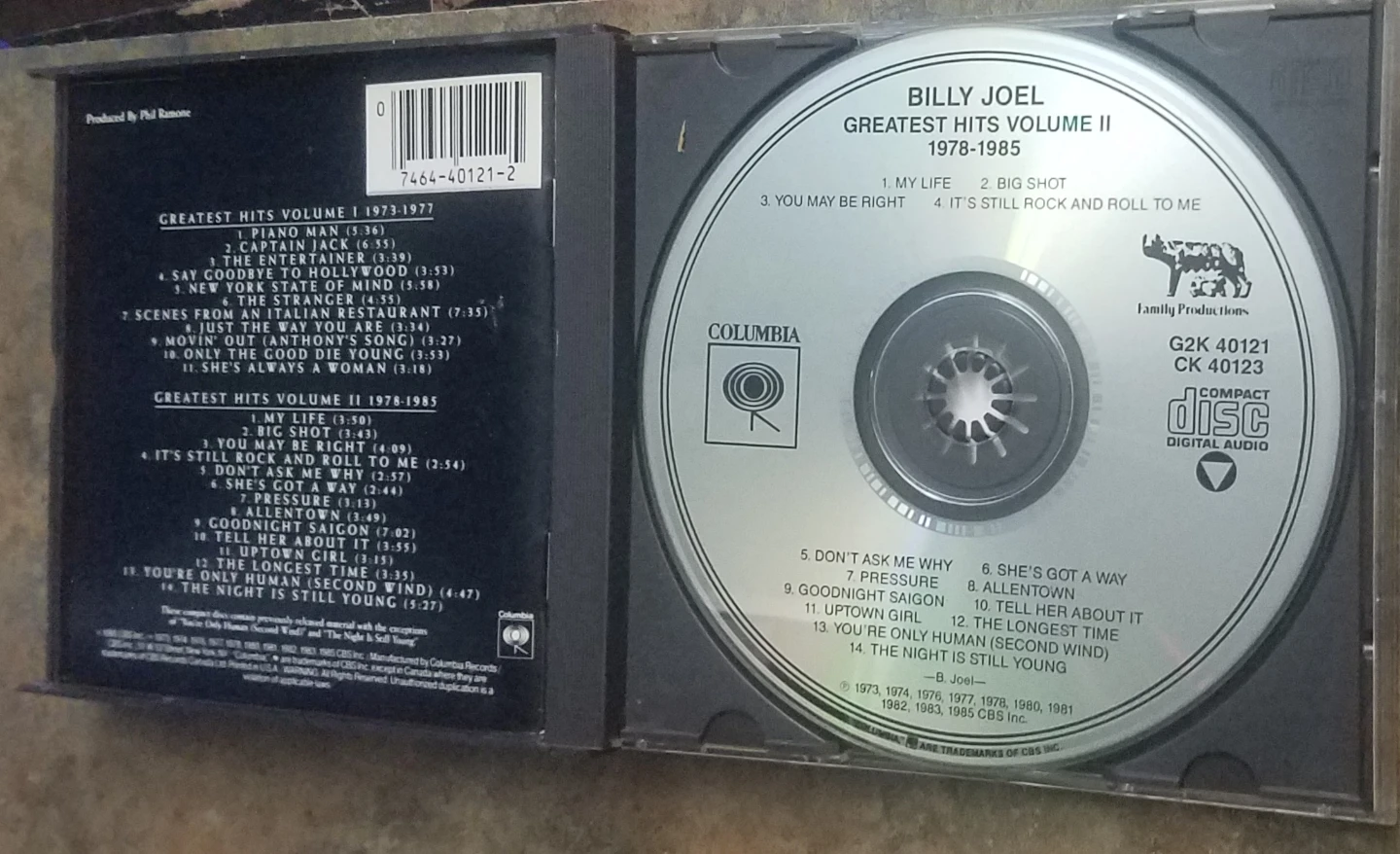 Billy Joel Greatest Hits Volume 1 & 2 Near Mint 2 CD Set - photo 3