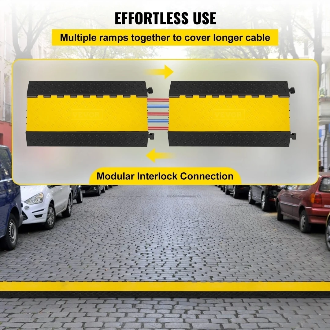 2pk - 5 channel Yellow and Black Cable Protector Ramp - photo 3