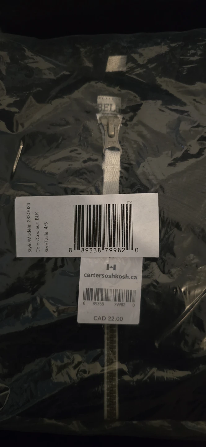 Carter's OshKosh Full Zip Hoodie Black 4/5