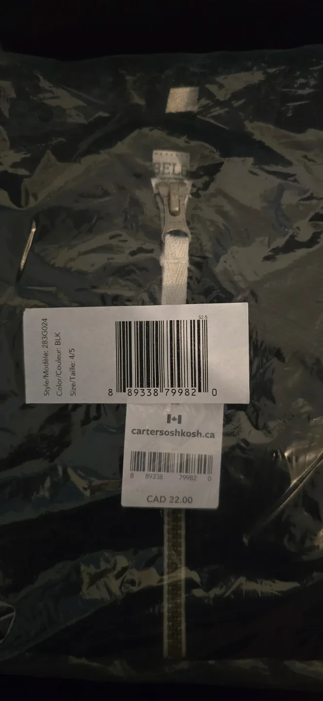 Carter's OshKosh Full Zip Hoodie Black 4/5