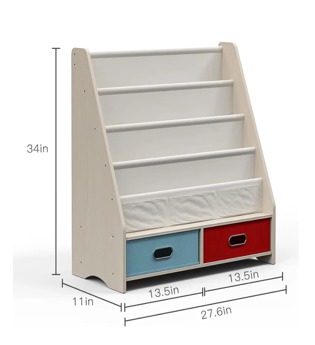 Kids BookShelf with Storage Cube Bins - photo 2