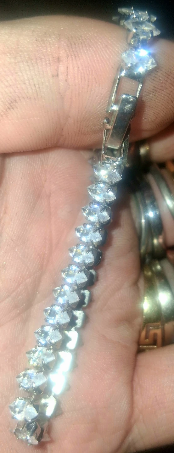 7 Stackable Rhinestone Bracelets+Beaded - photo 3