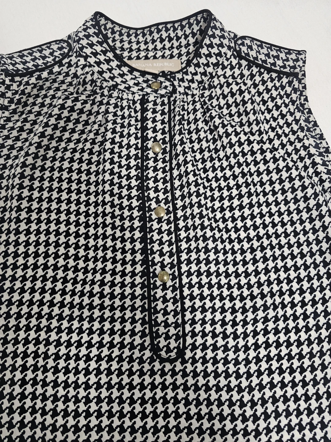 Banana Republic Houndstooth Sleeveless Top Small - photo 3