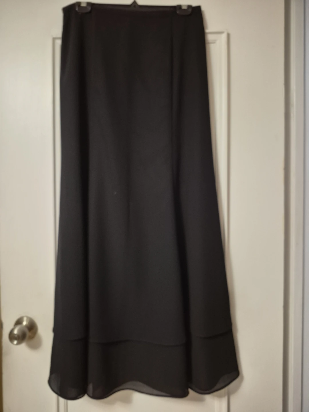 Black tiered maxi skirt, georgette material.
