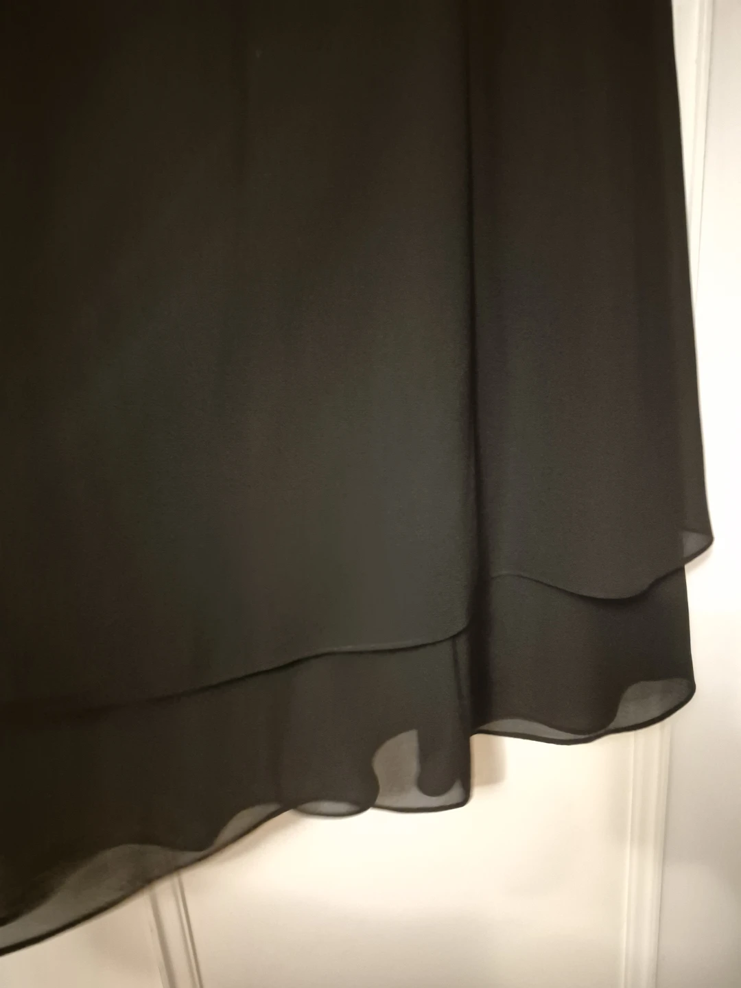 Black tiered maxi skirt, georgette material. - photo 4