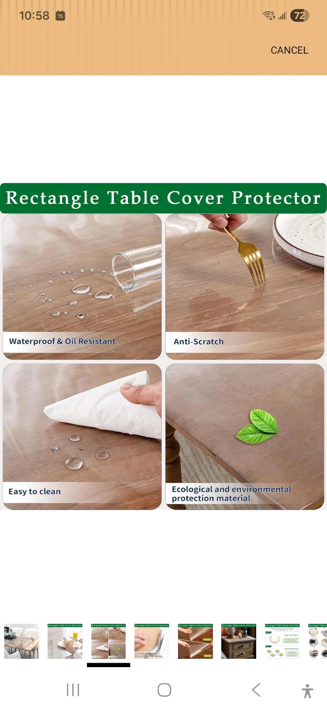 2mm Thick Clear Desk Protector Table Cover 12x35 Inch Width - photo 3