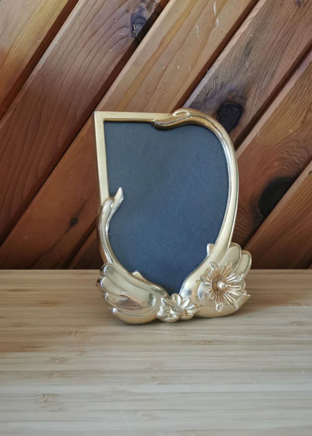 Vintage Brass Swan Photo Frame Art Nouveau Style - photo 2
