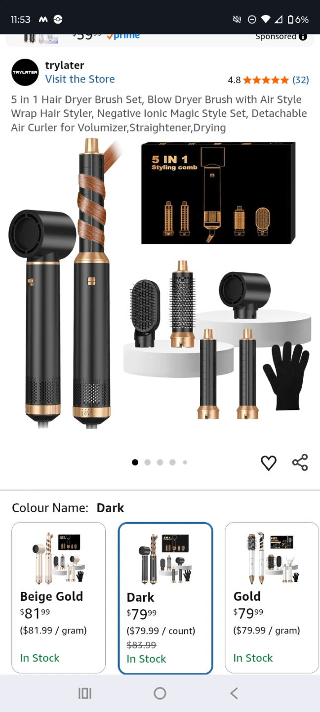 Trylater 5-in-1 Hair Dryer Brush Set