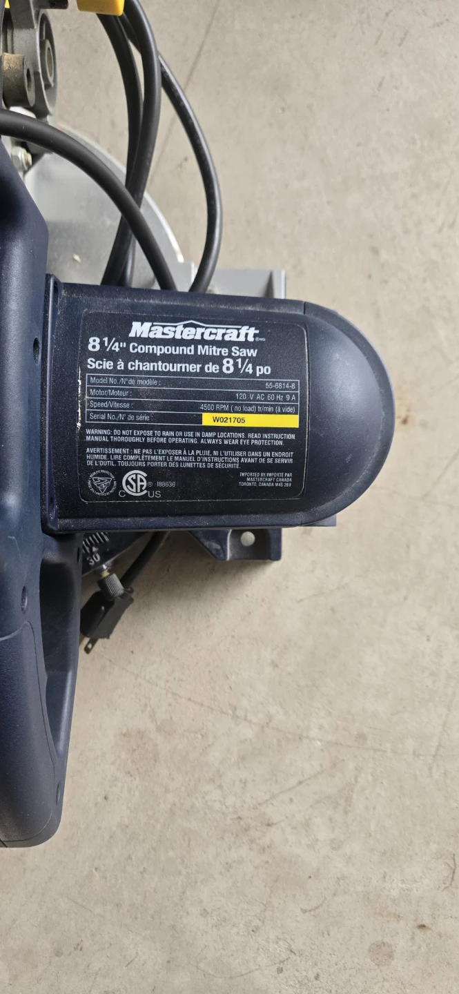 Mastercraft 8 1/4" Compound Mitre Saw - photo 2