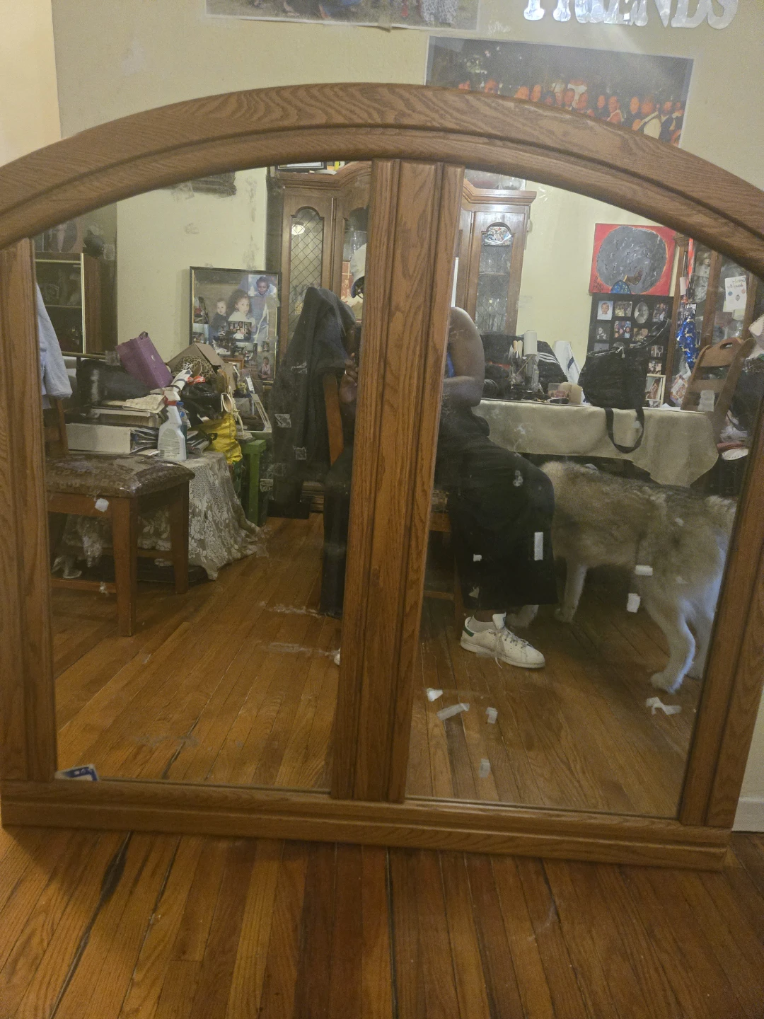 Wooden Arched Mirror
