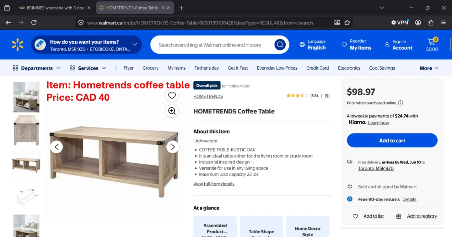 HOMETRENDS Coffee Table - Rustic Oak