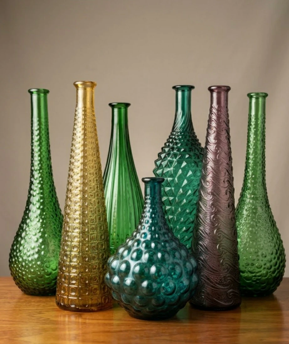 Set of 7 Decorative genie bottles