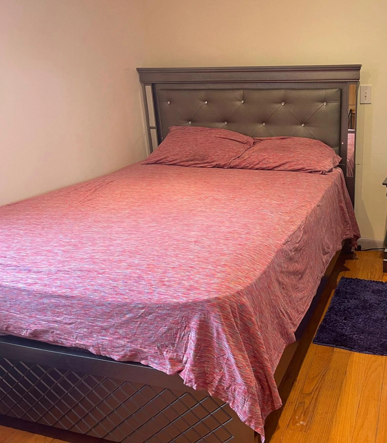 Upholstered Headboard Bed Frame with Storage Drawers