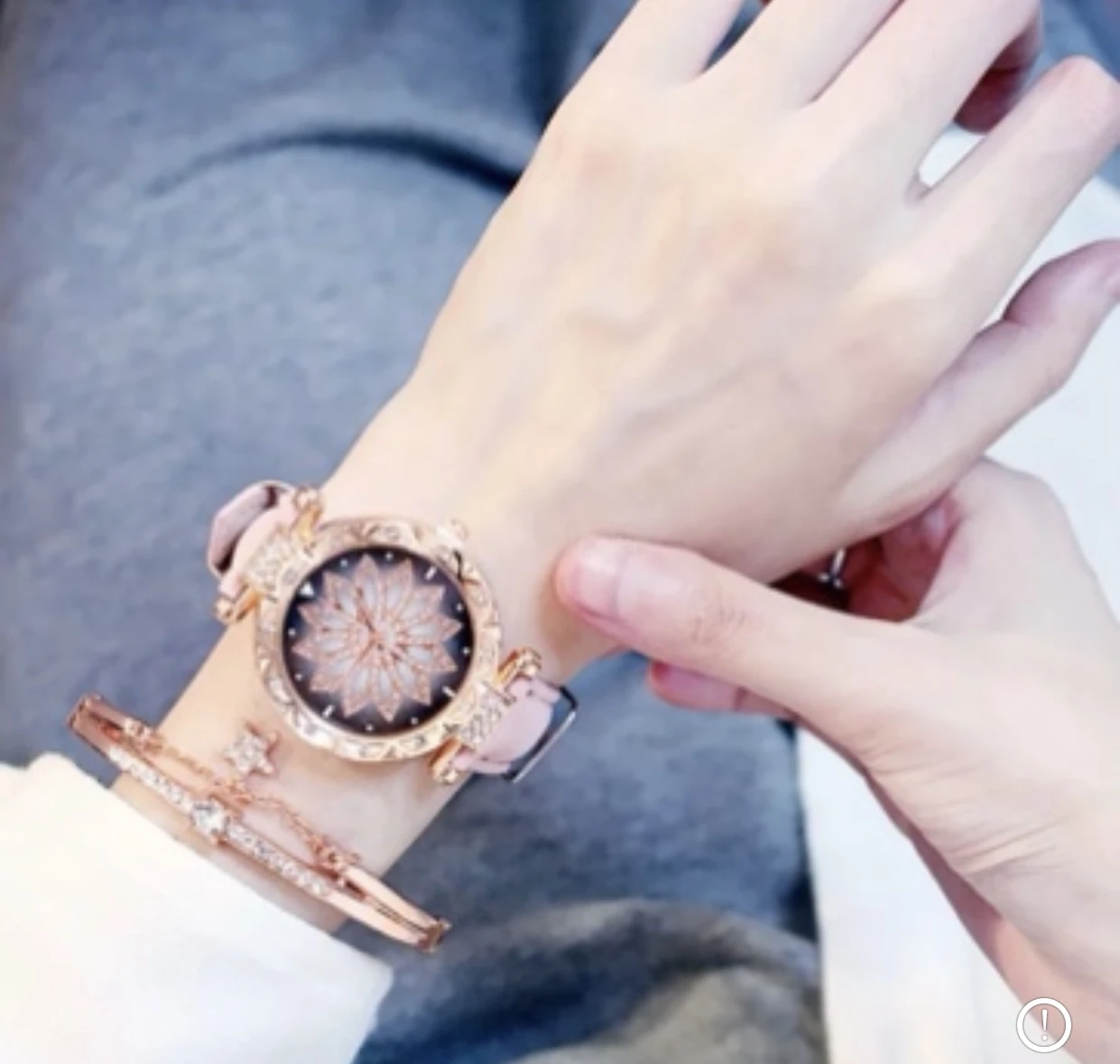 Women's Rose Gold Floral Watch