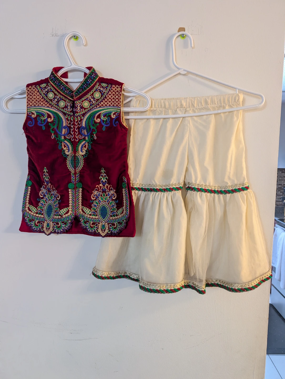 Embroidered Velvet top and Gharara Set