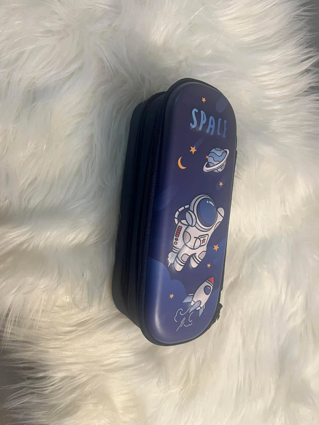 Blue Pencil Case with Astronaut Design