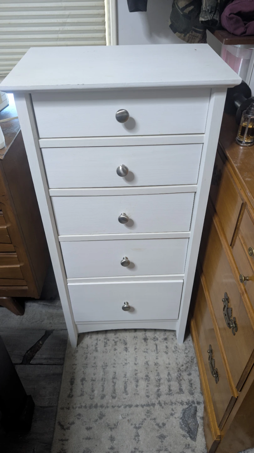 White 5-Drawer Dresser
