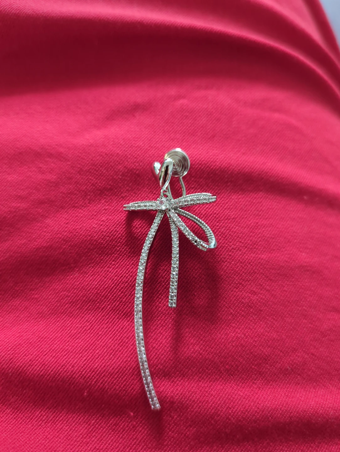 Silver Bow Drop Earrings - photo 3