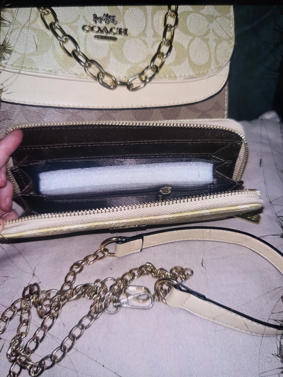 Coach Signature Monogram Wallet and Chain Bag Set - photo 3