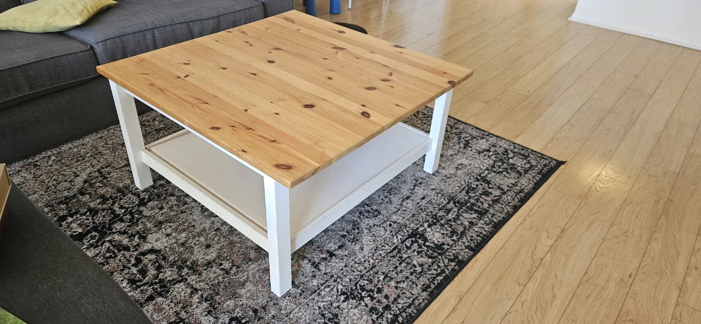 IKEA Coffee Table - Pine Top with White Base