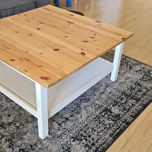 IKEA Coffee Table - Pine Top with White Base