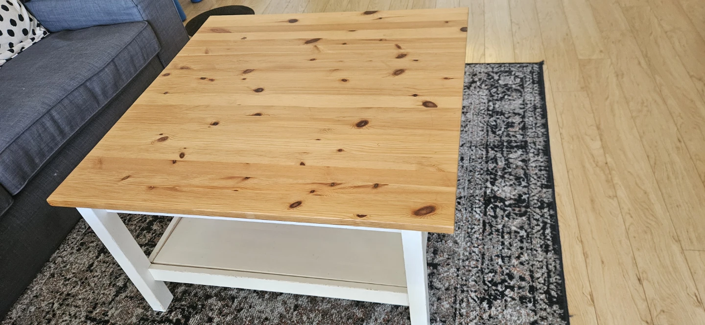 IKEA Coffee Table - Pine Top with White Base - photo 2