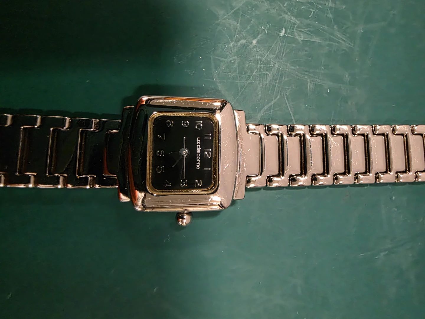 Vintage Liz Claiborne Women's Quartz Black Dial Silver Tone