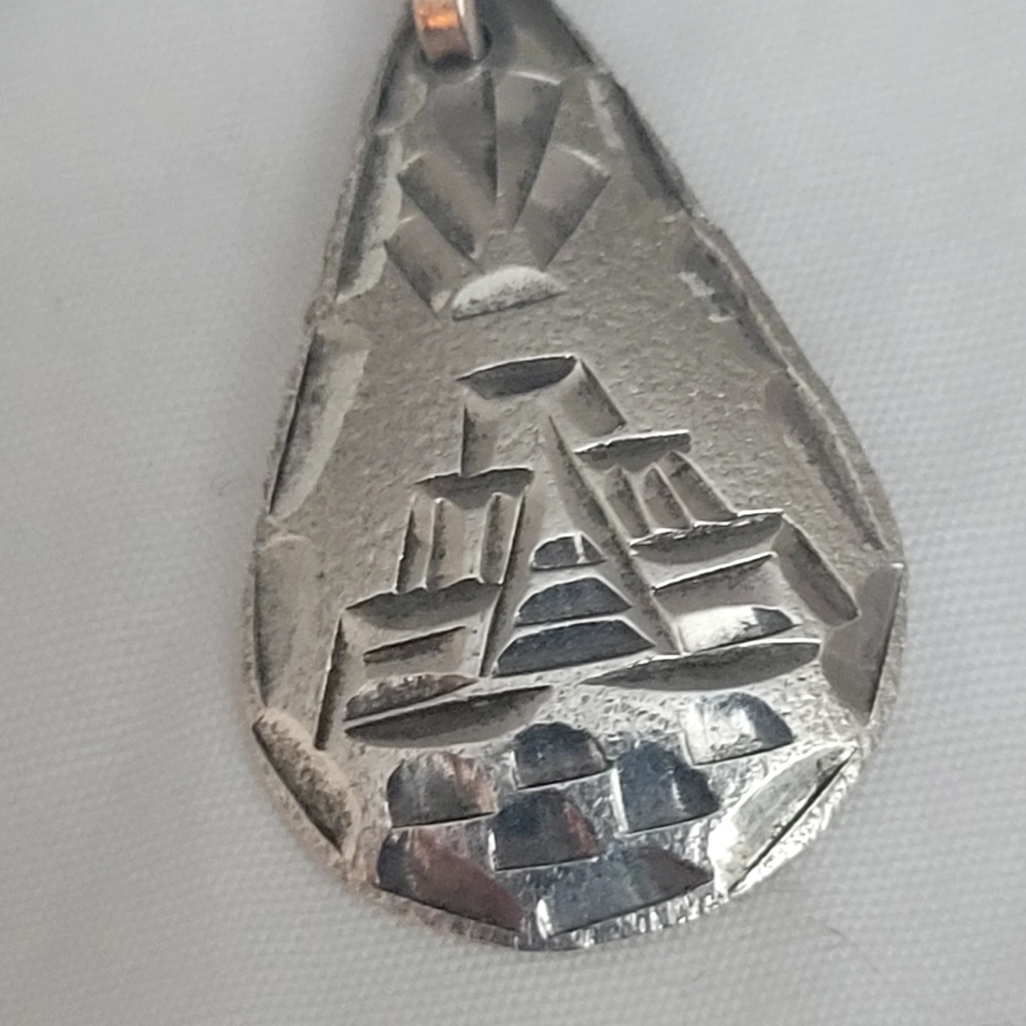 Sterling Silver Teardrop Earrings with Aztec Design - photo 4