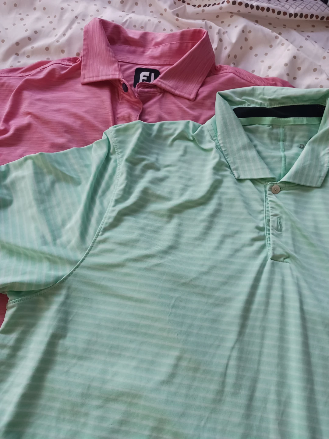 FootJoy Golf Polo Shirts (2) - Green & Pink