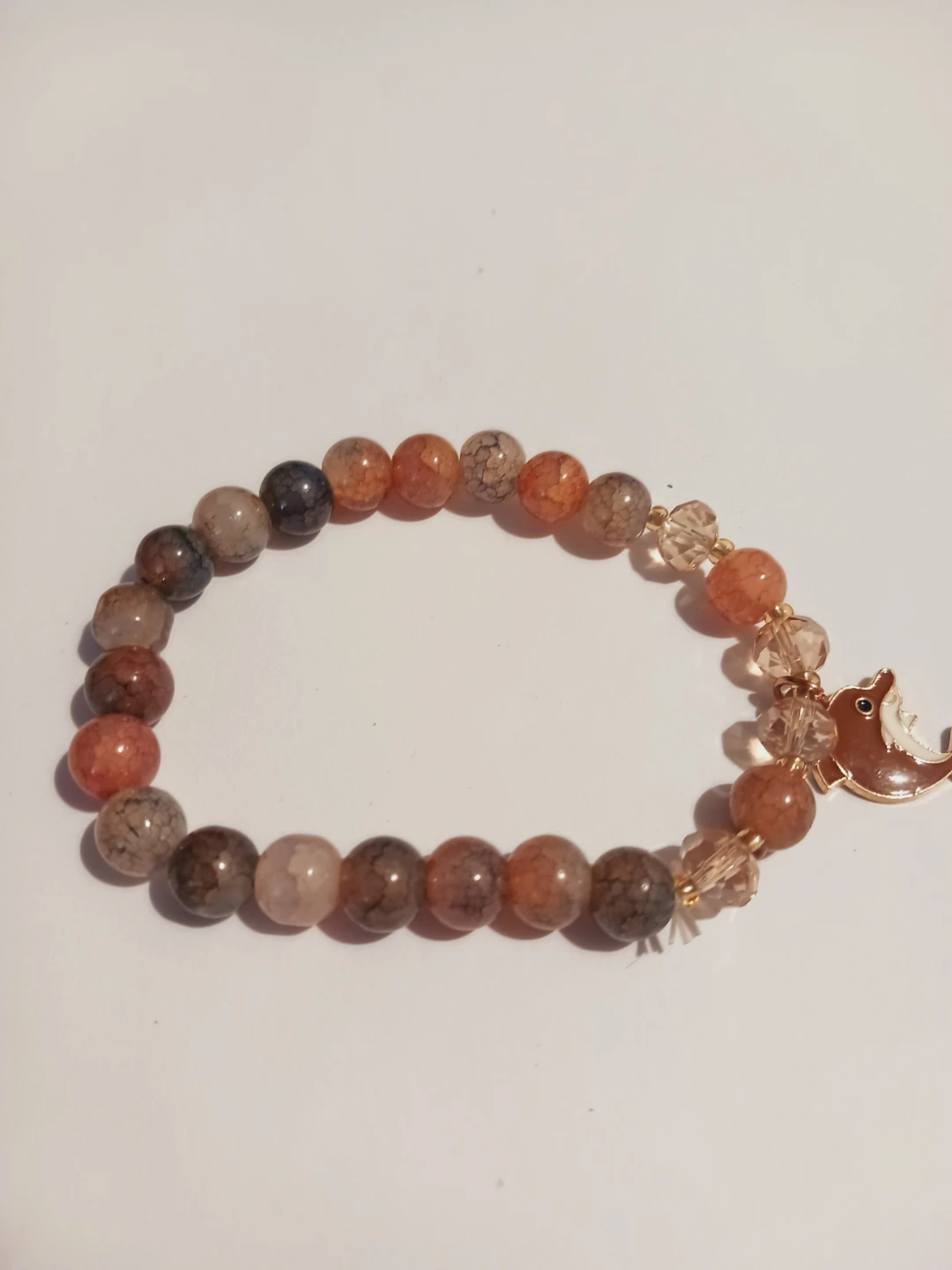 Stone Beaded Bracelet with  Dolphin Charm - photo 2