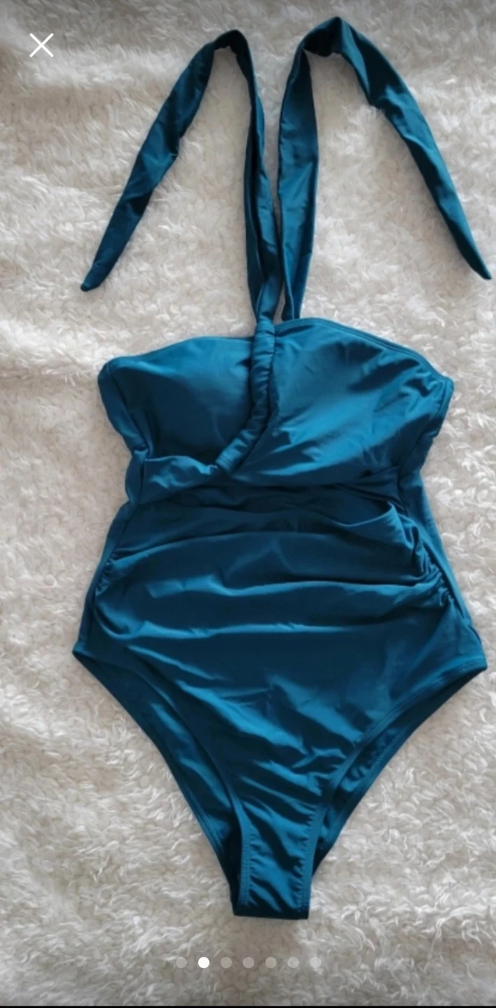 ⚽ Teal Blue One-Piece Swimsuit - Medium - photo 2