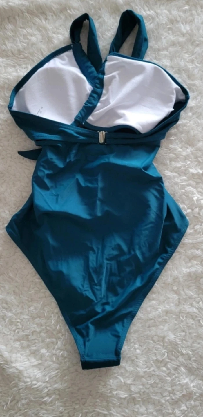 ⚽ Teal Blue One-Piece Swimsuit - Medium - photo 3