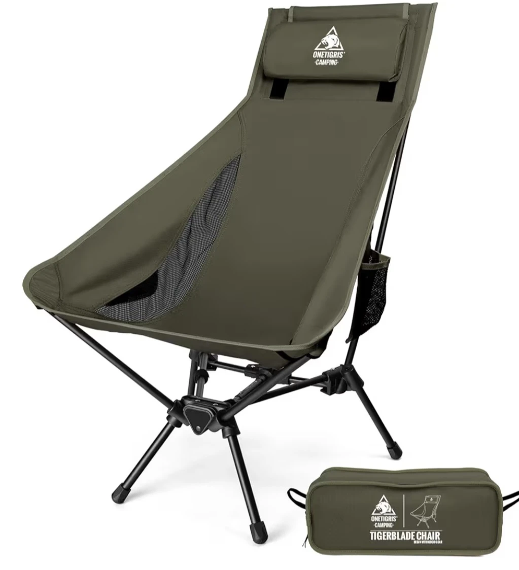 High Back Camping Chair with Pillow