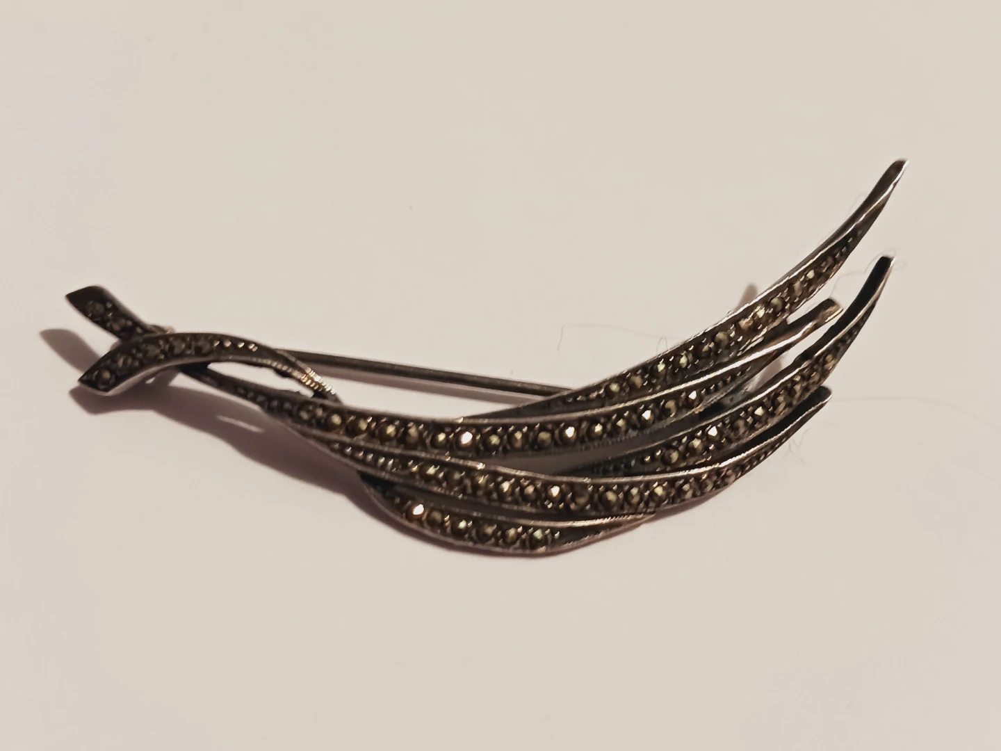 Elegant Sterling Silver 925  Marcasite Brooch - photo 2